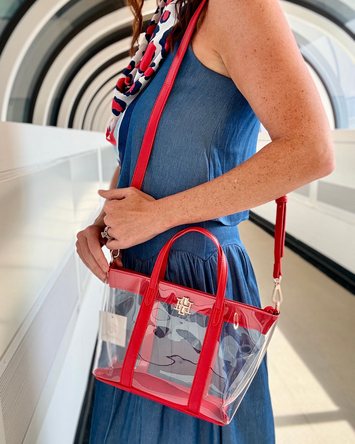 Molly Clear Mini Tote Red