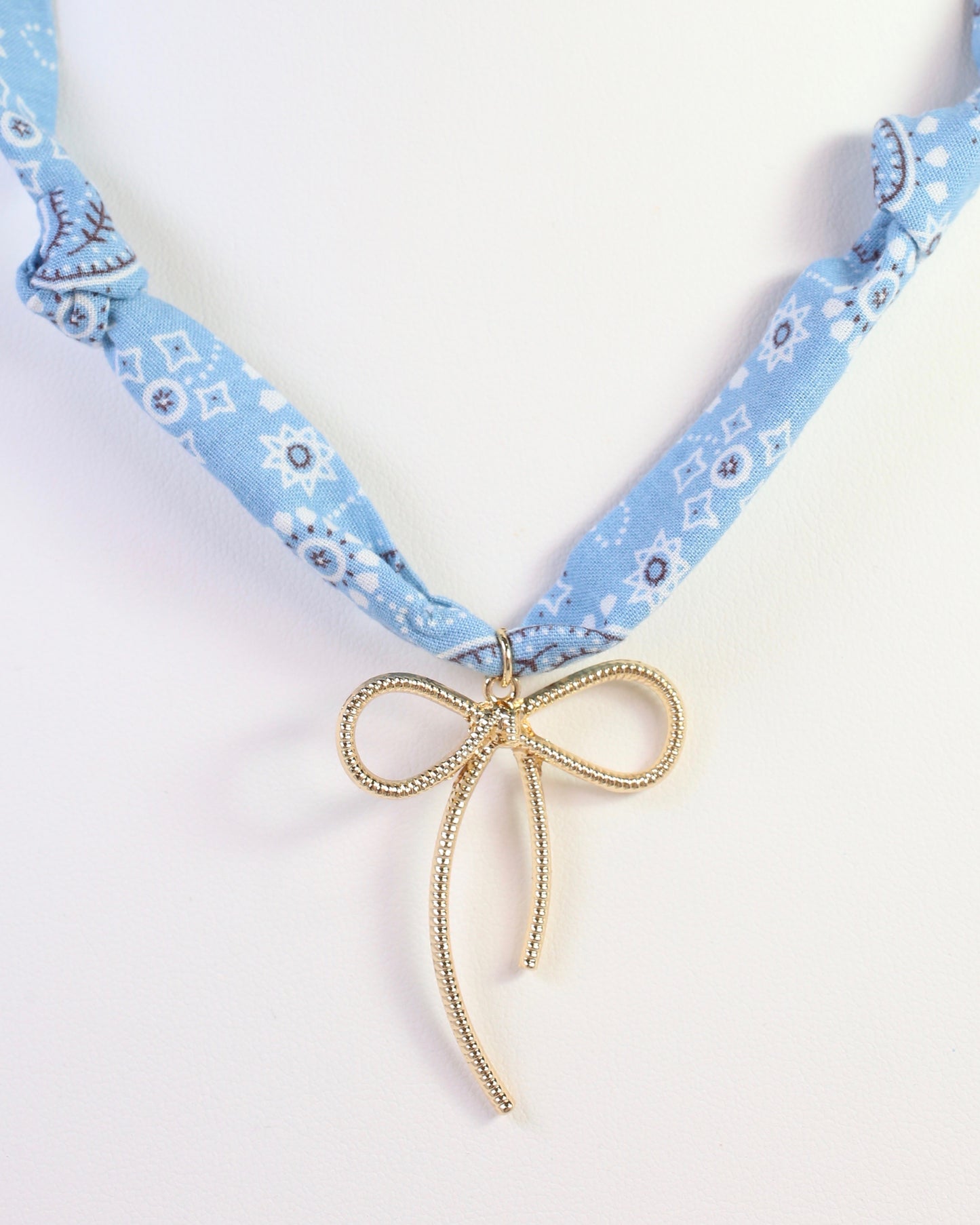 Tyndall Scarf Charm Necklace Baby Blue