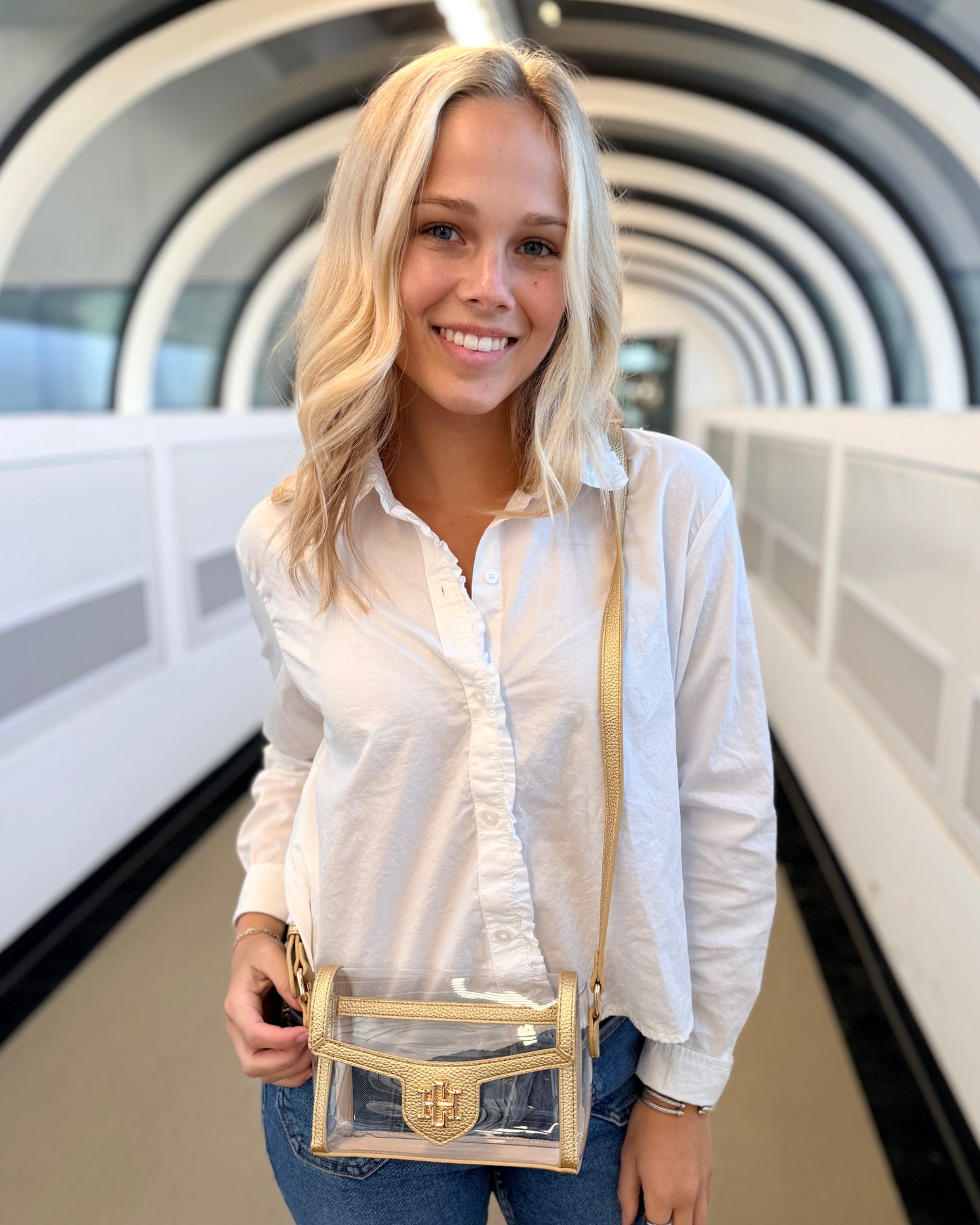 Anna Clear Bag Gold
