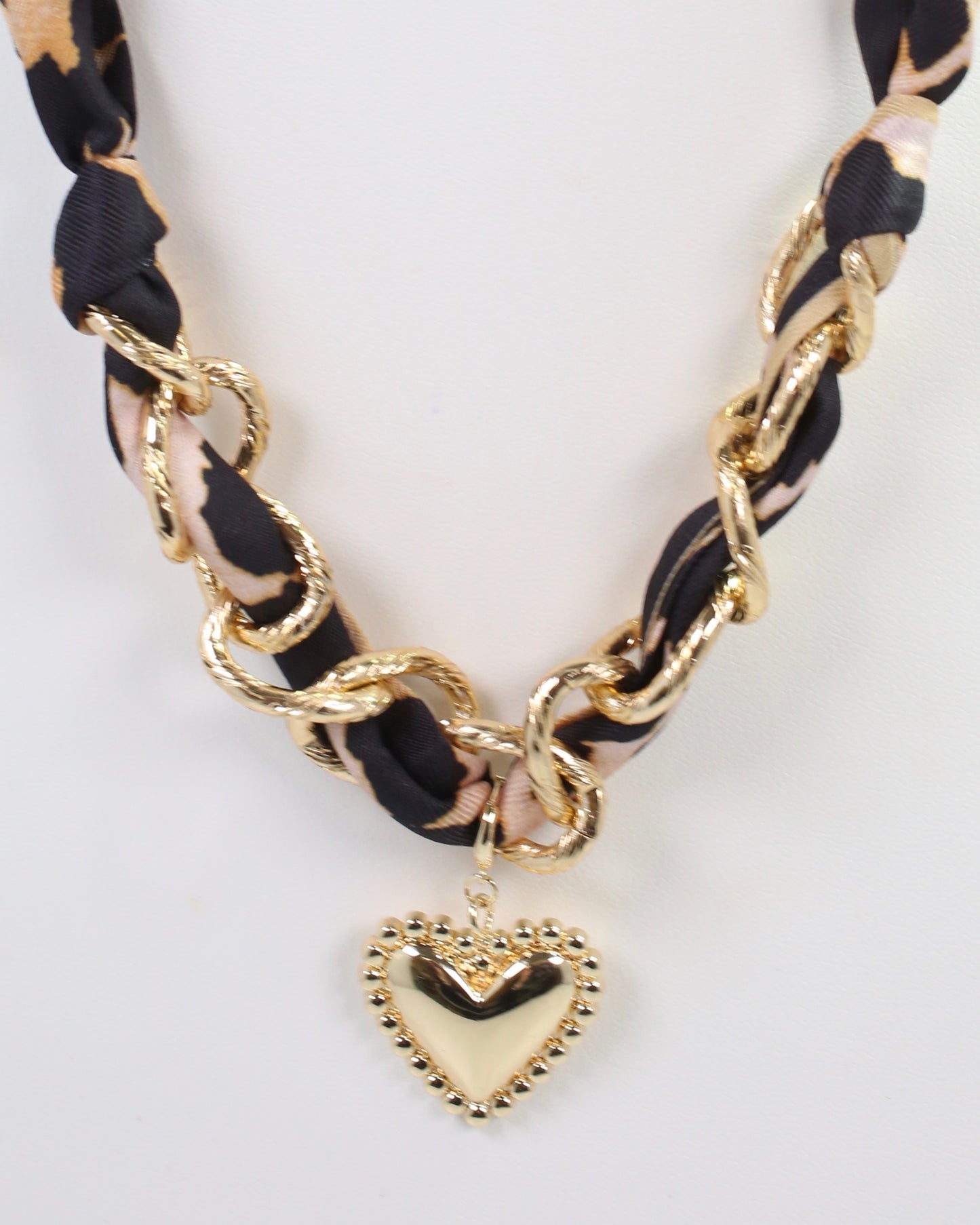 Santee Scarf Charm Necklace Leopard