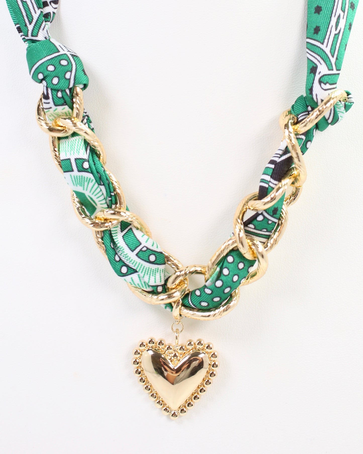 Santee Scarf Charm Necklace Green