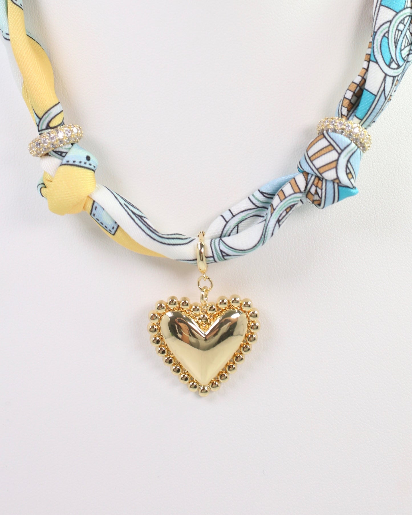 Traylee Scarf Charm Necklace Light Blue