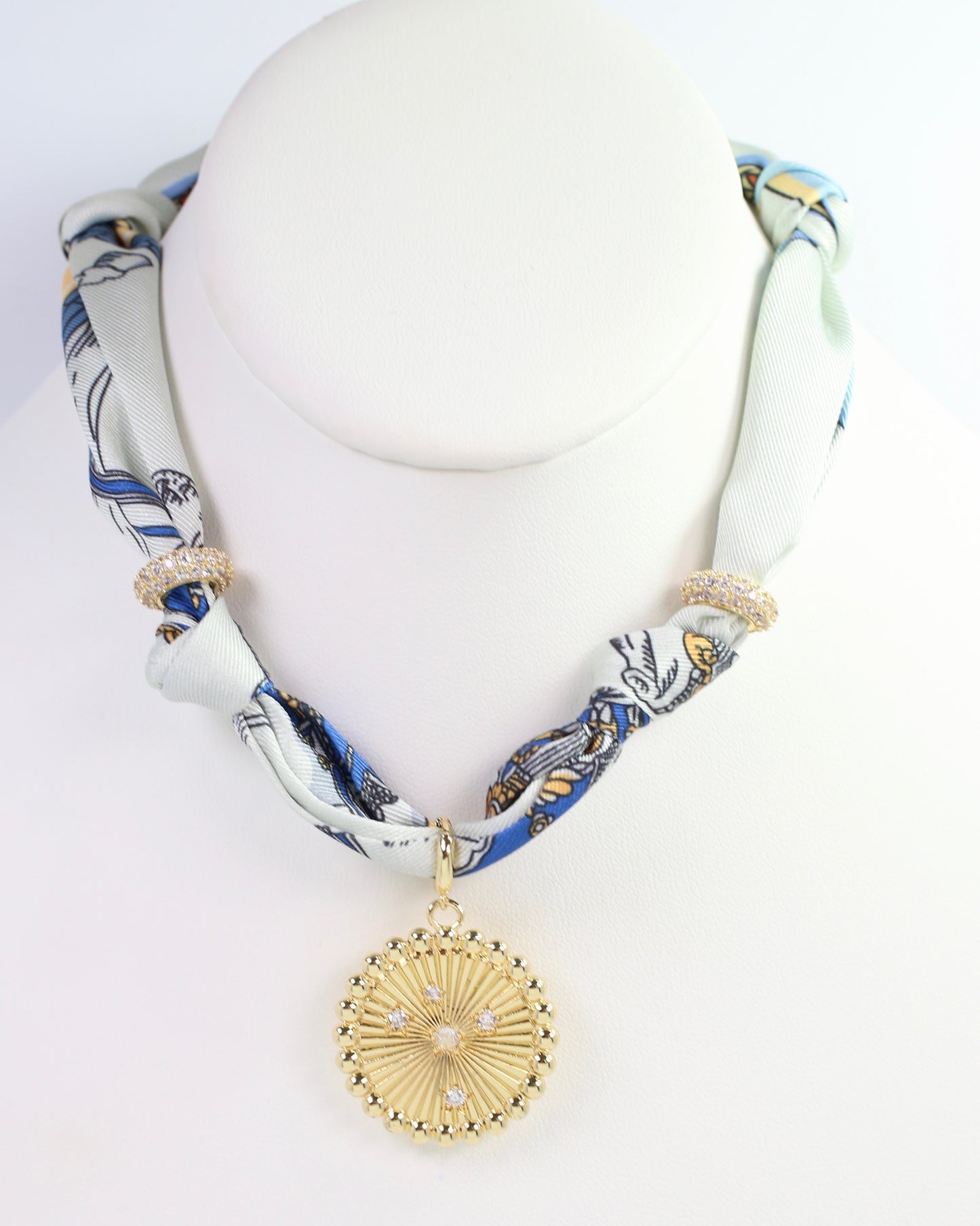 Shannon Scarf Charm Necklace Blue