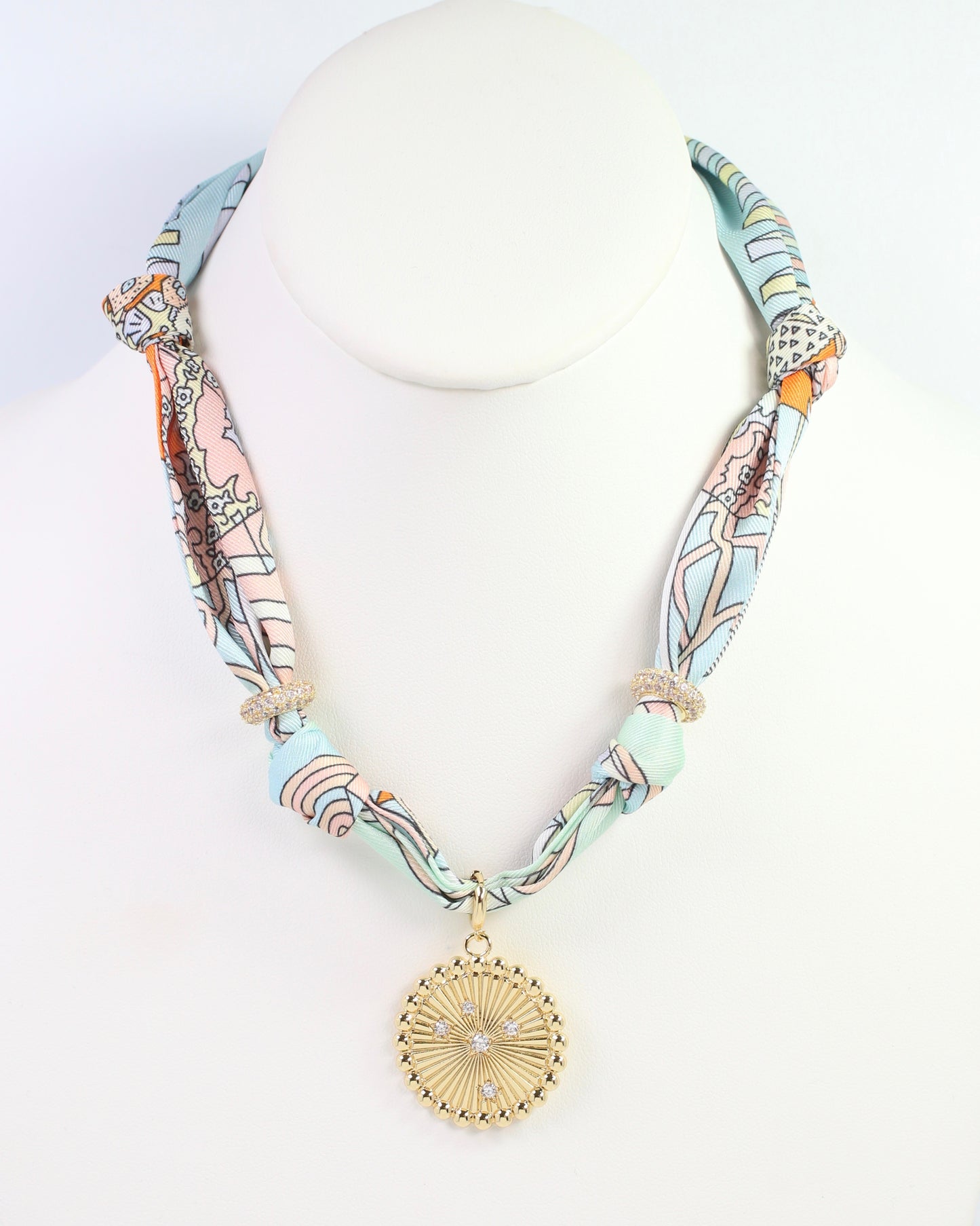 Shannon Scarf Charm Necklace Seafoam