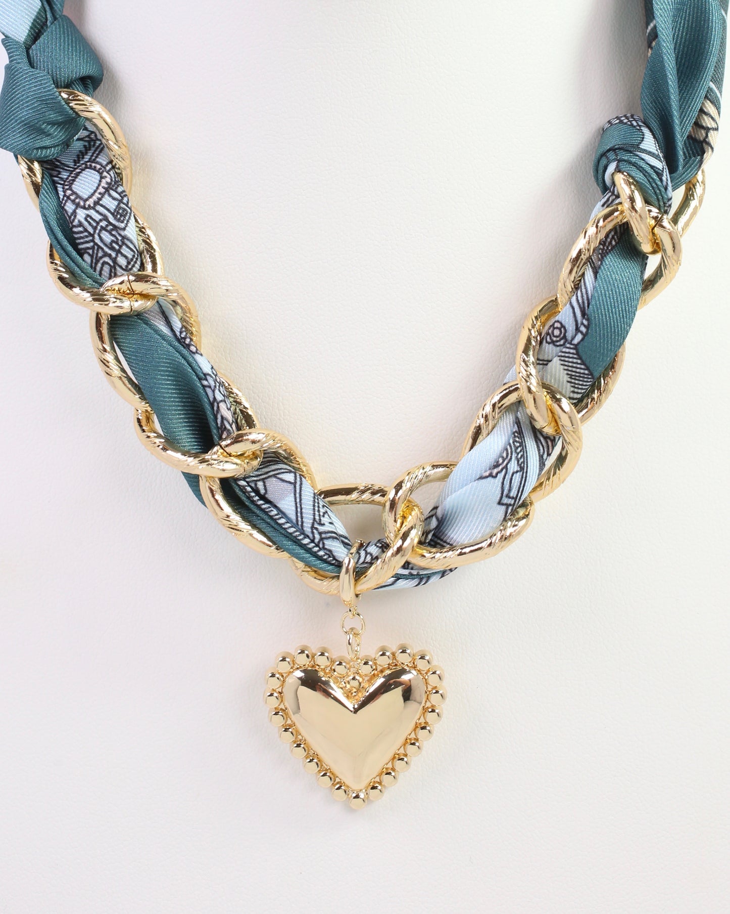 Santee Scarf Charm Necklace Teal