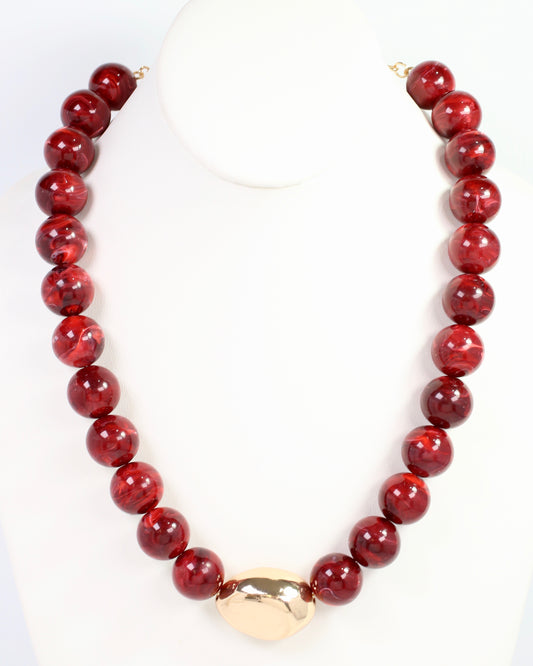 Brooklyn Bold Stone Necklace Wine