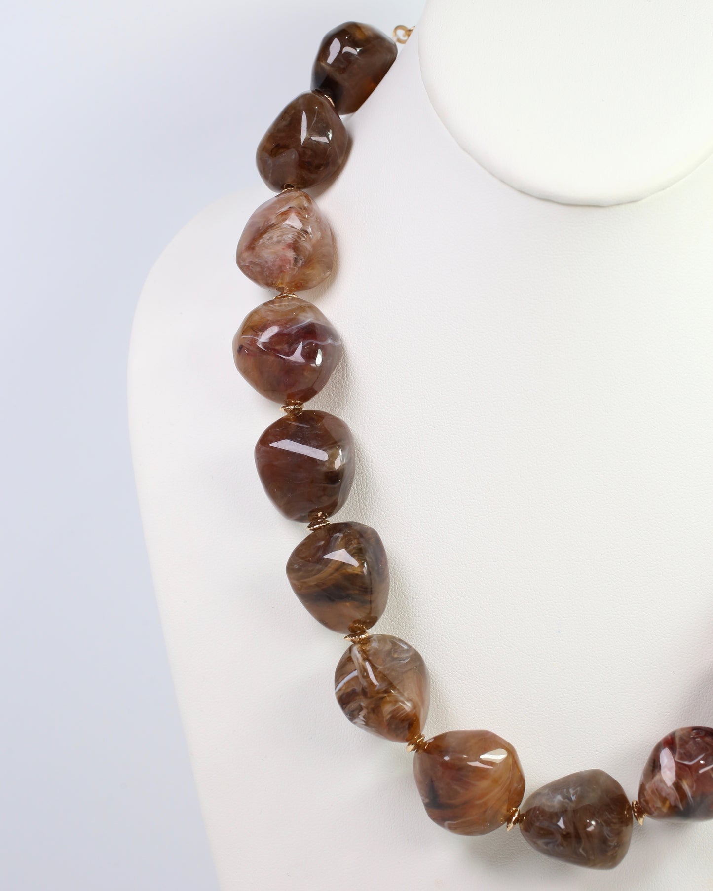Shelbyville Large Stone Necklace Brown