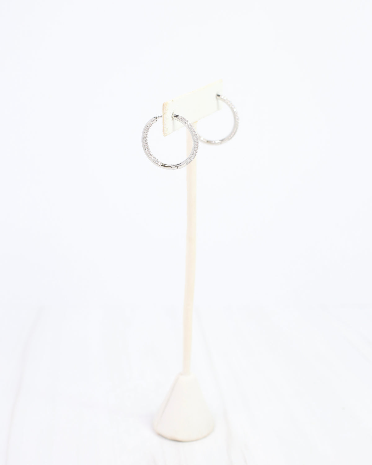 Langston Pave Hoop Earring WR Silver