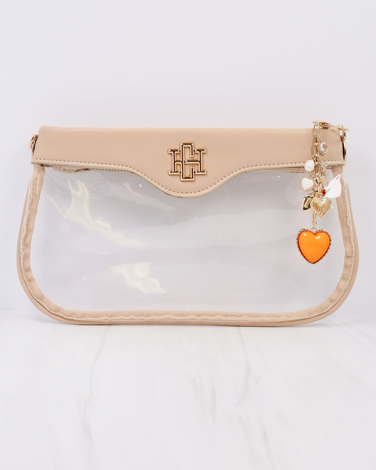 Sutton Bag Charm ORANGE WHITE