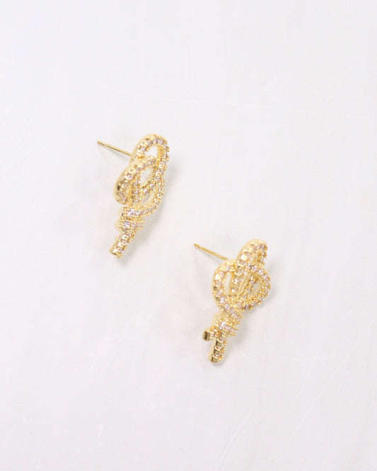 All Knotted Up Crystal Stud Gold