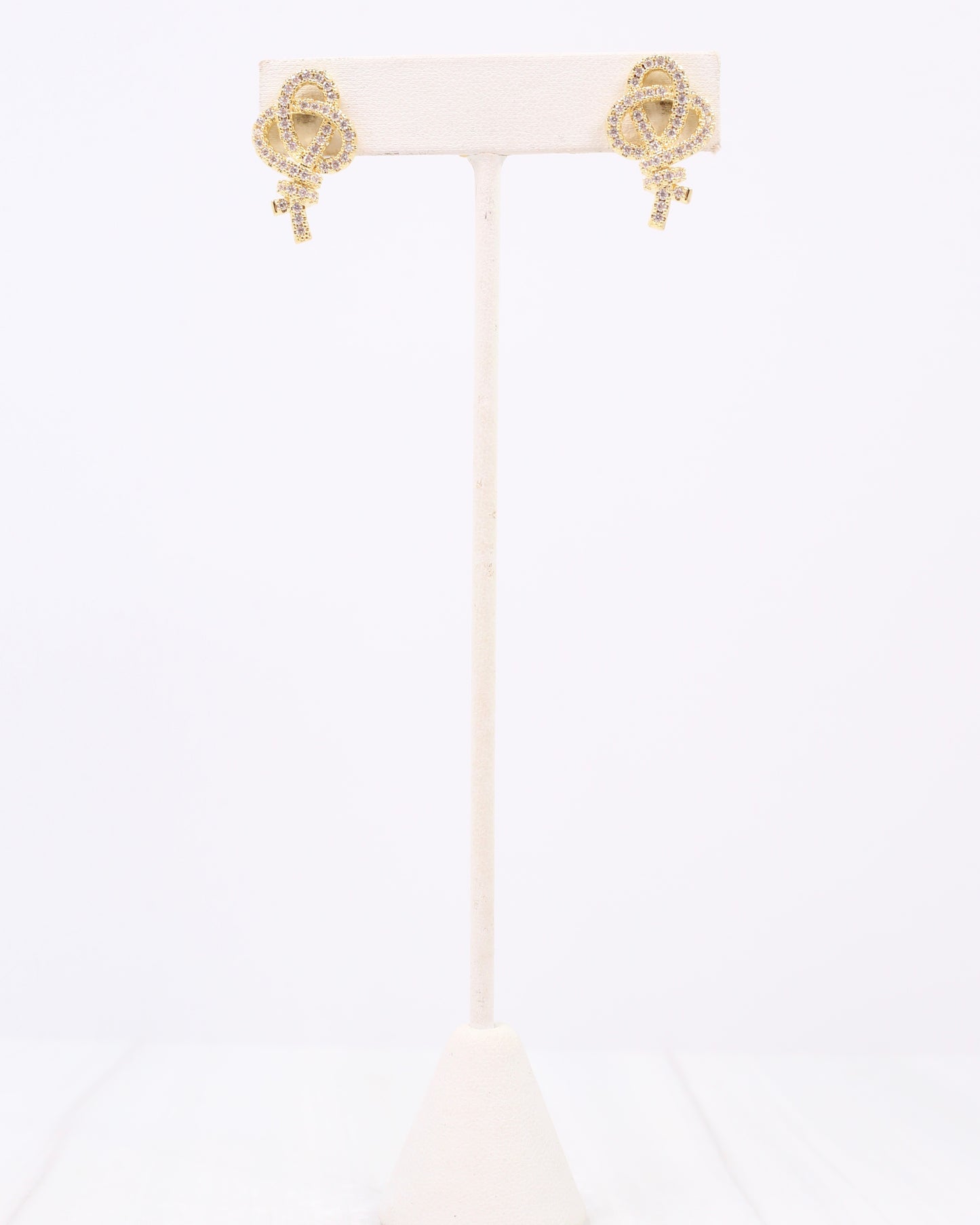 All Knotted Up Crystal Stud Gold