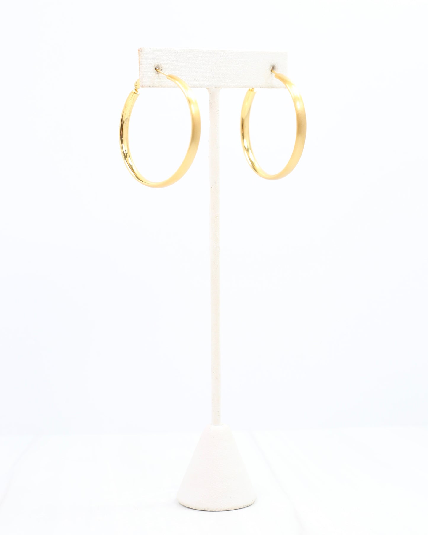 London Large Hoop Worn Gold