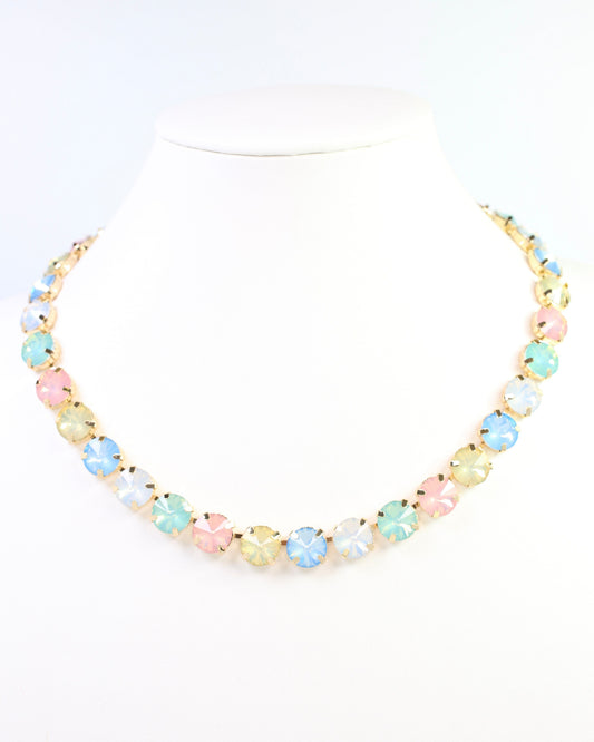 Harper Medium Rhinestone Necklace Pastel Multi