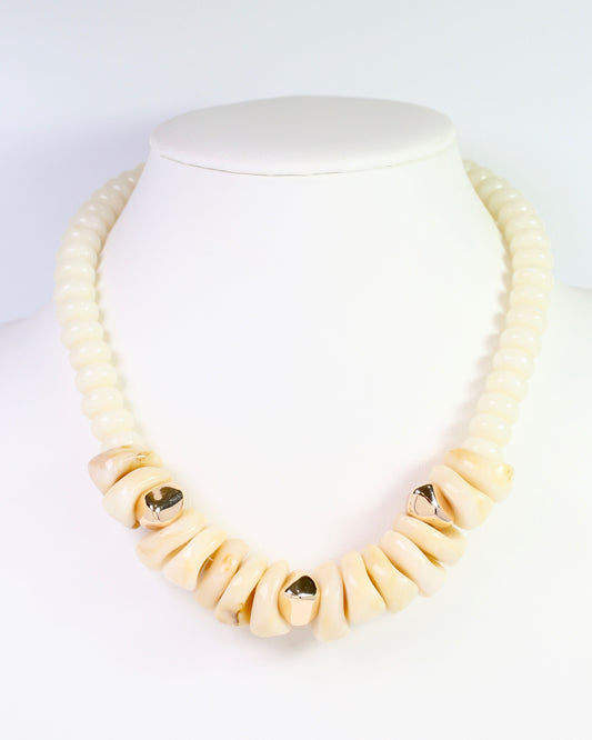 Alessandria Stone Beaded Necklace Natural