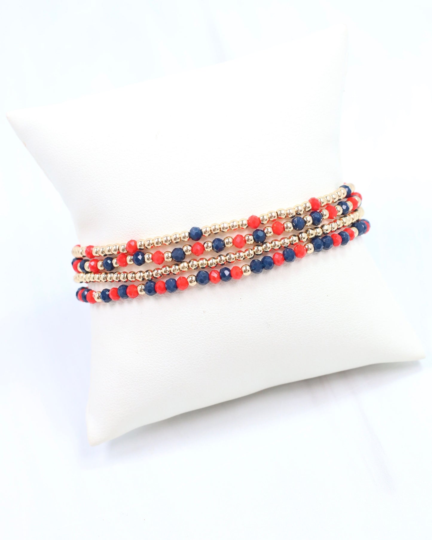 Lottie Beaded Bracelet set Navy Red