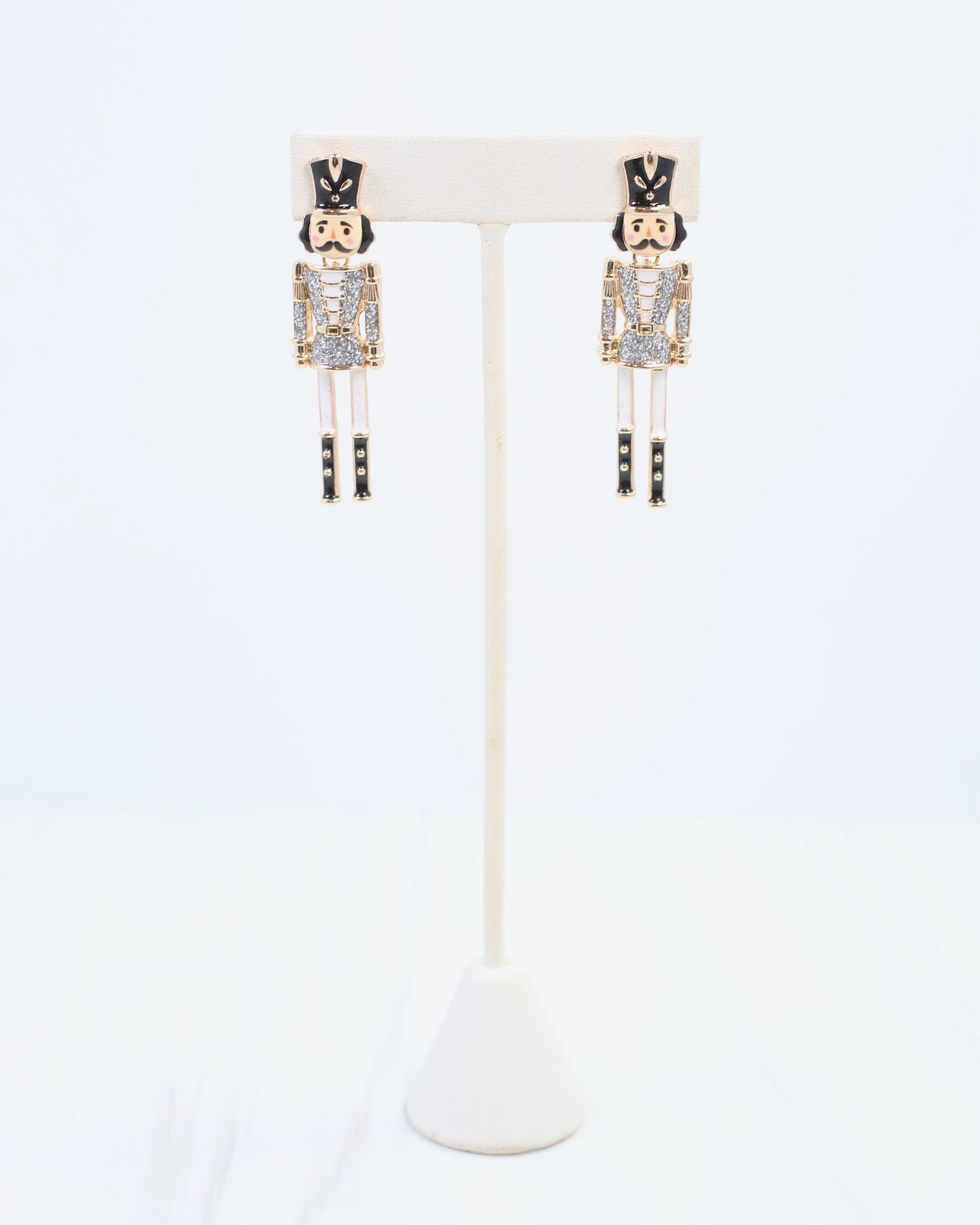 Naughty or Nice Nutcracker Earring Silver