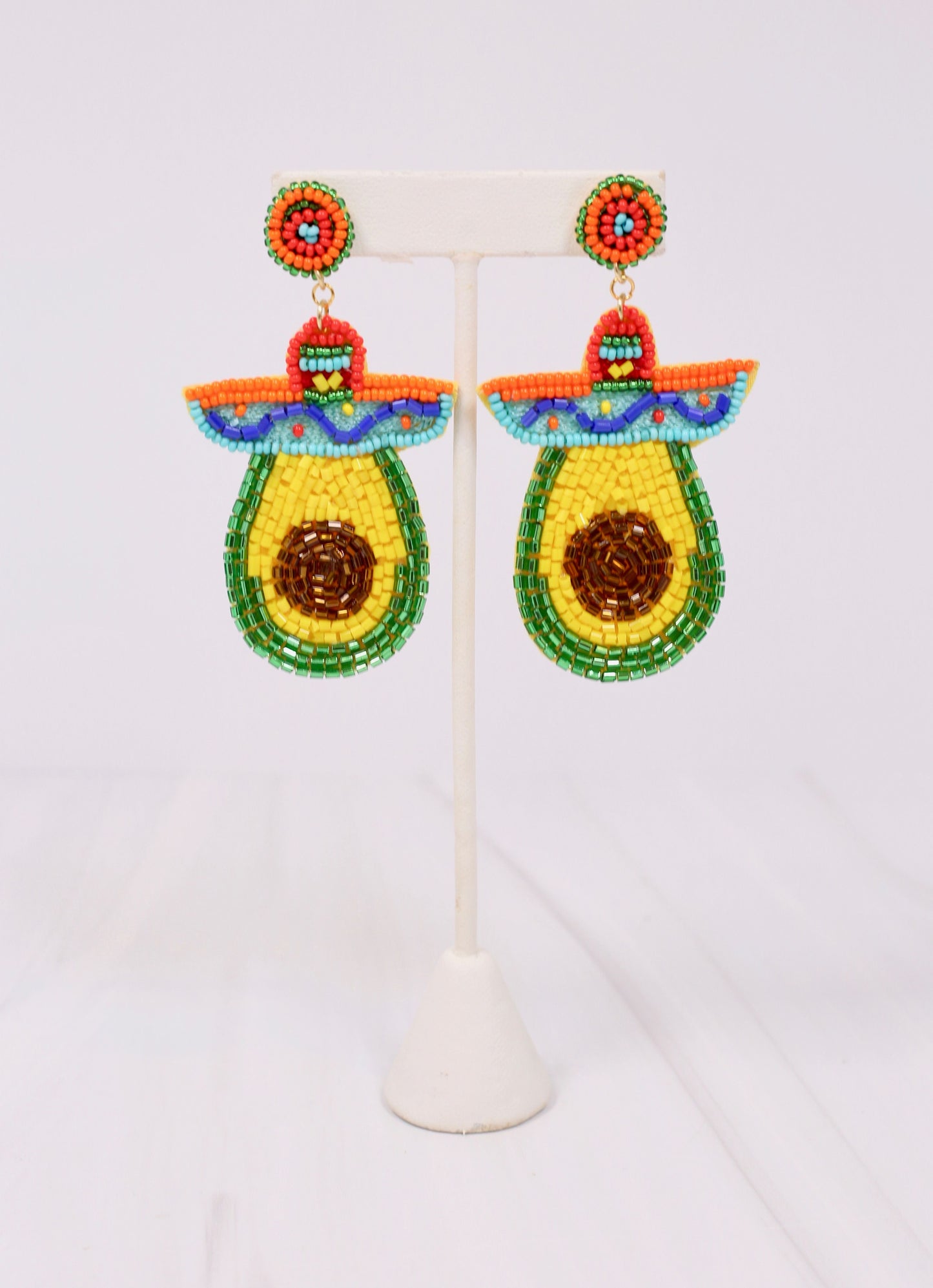 Avocado Beaded Earring with Sombrero MULTI