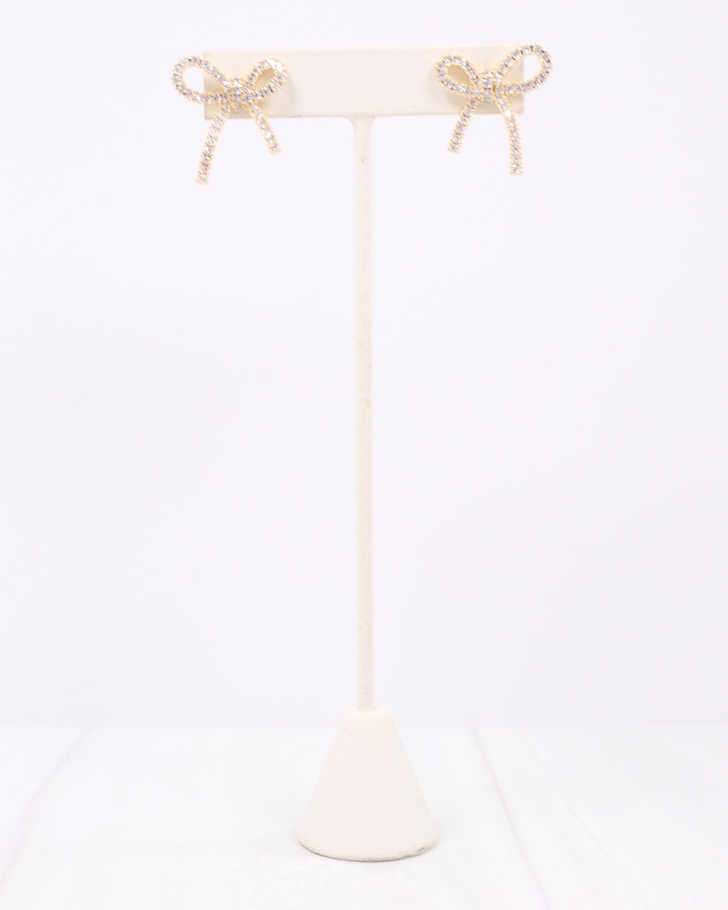 Calla Crystal Bow Stud Gold