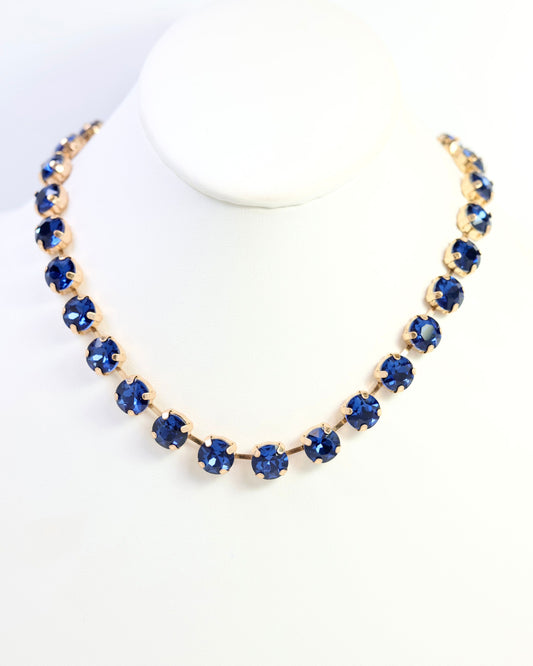 Andi Rhinestone Necklace Sapphire
