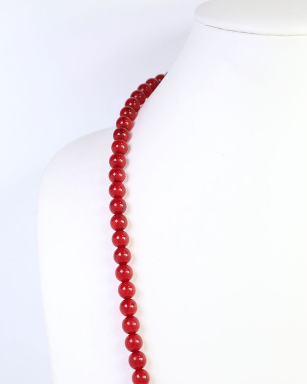 McEwen Long Beaded Necklace Red