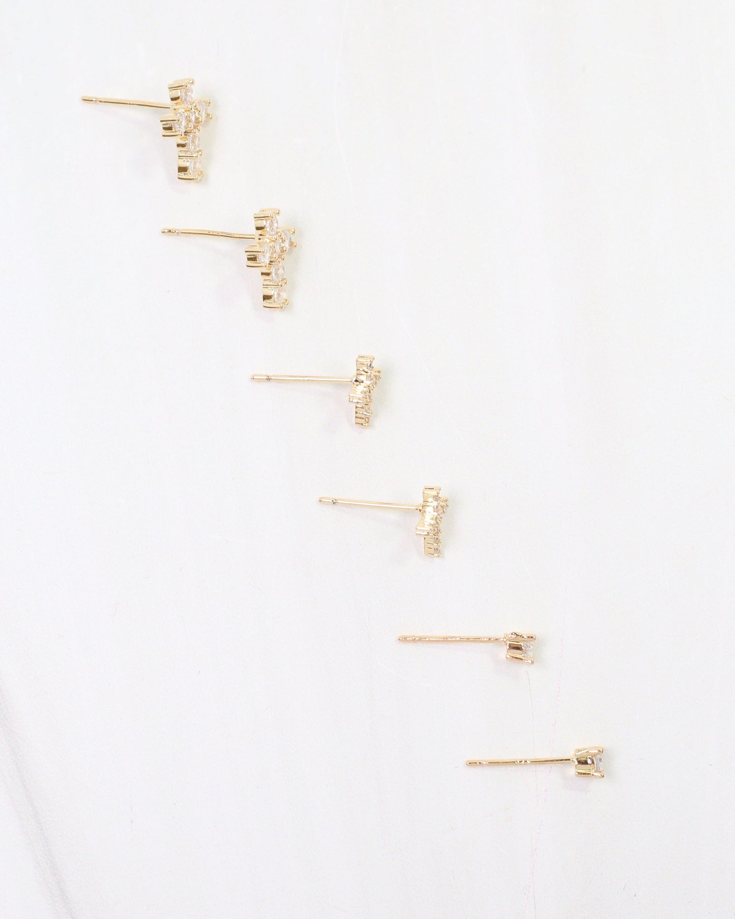 Hobbs CZ Cross Stud Earring Set WR Gold