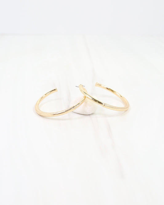 Tulsa Textured Hoop Earring Gold