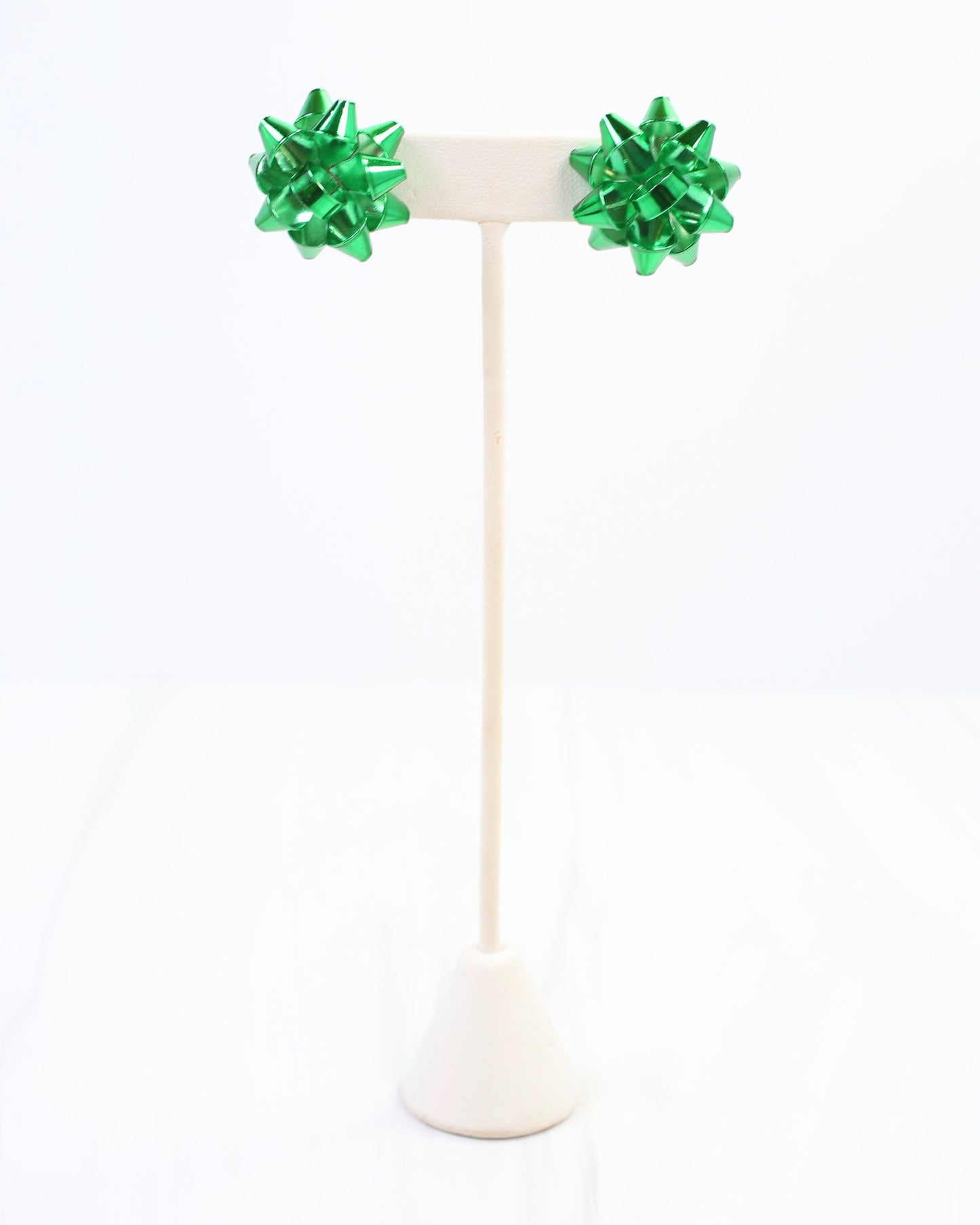 Let's Wrap Large Bow Stud Earring Green