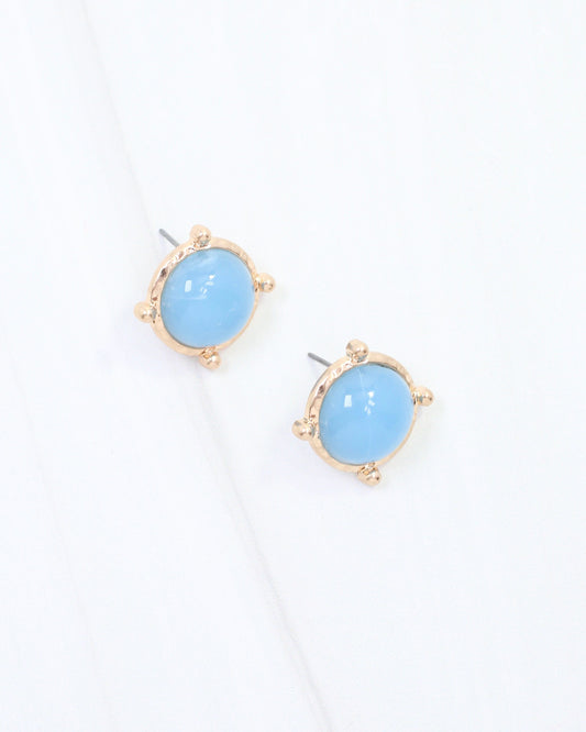 Florissant Round Post Earring Baby Blue