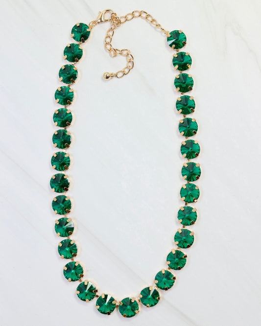 Andi Rhinestone Necklace Emerald