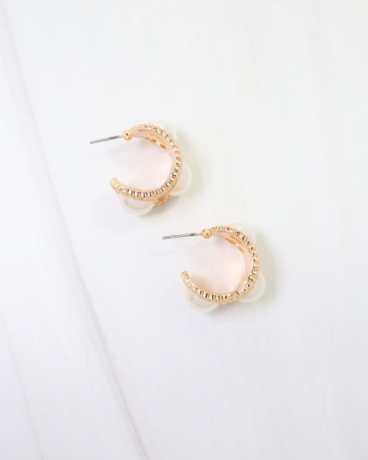 Huntington Pearl Hoop Earring Gold