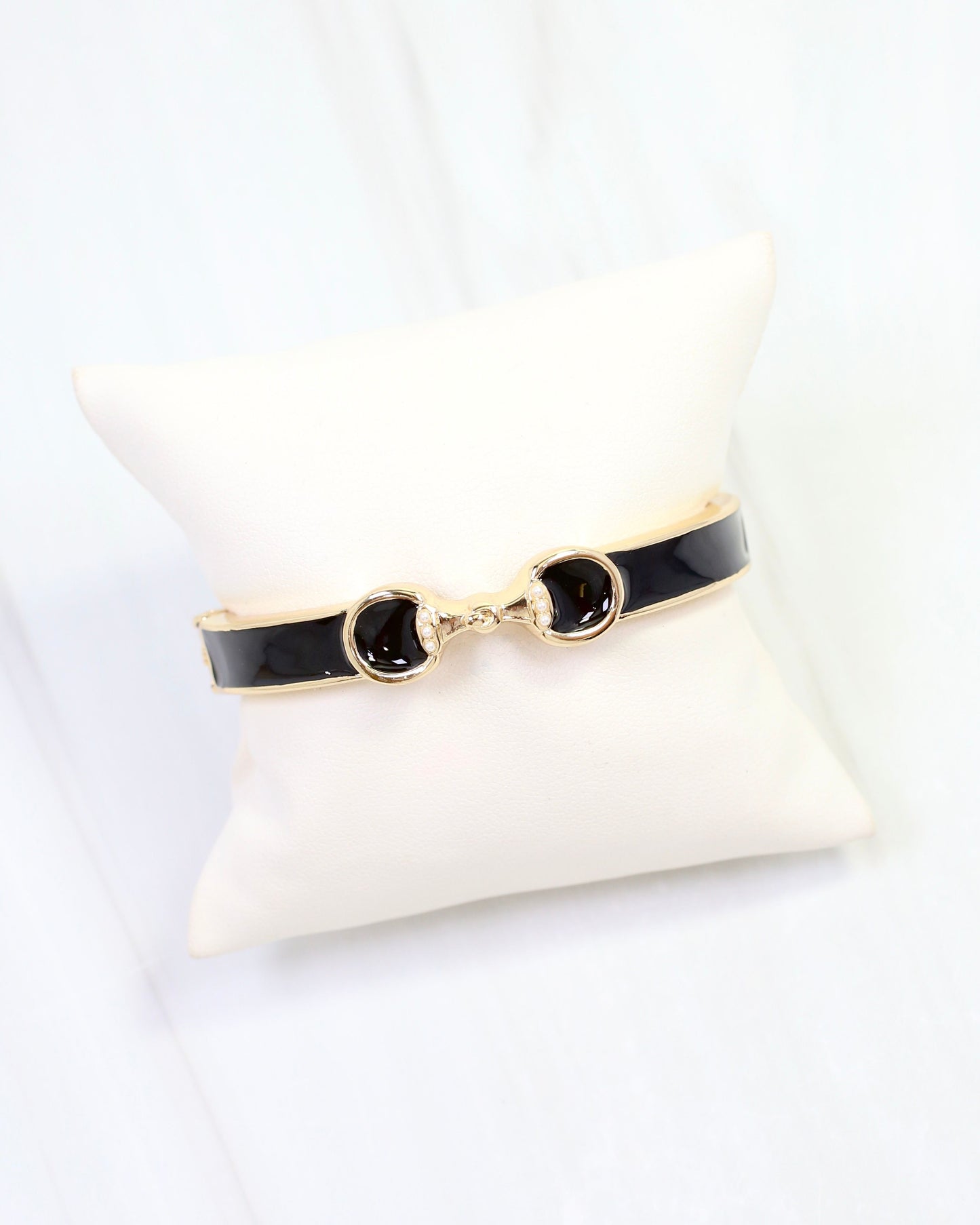 Kaylen Horsebit Hinged Bracelet Black