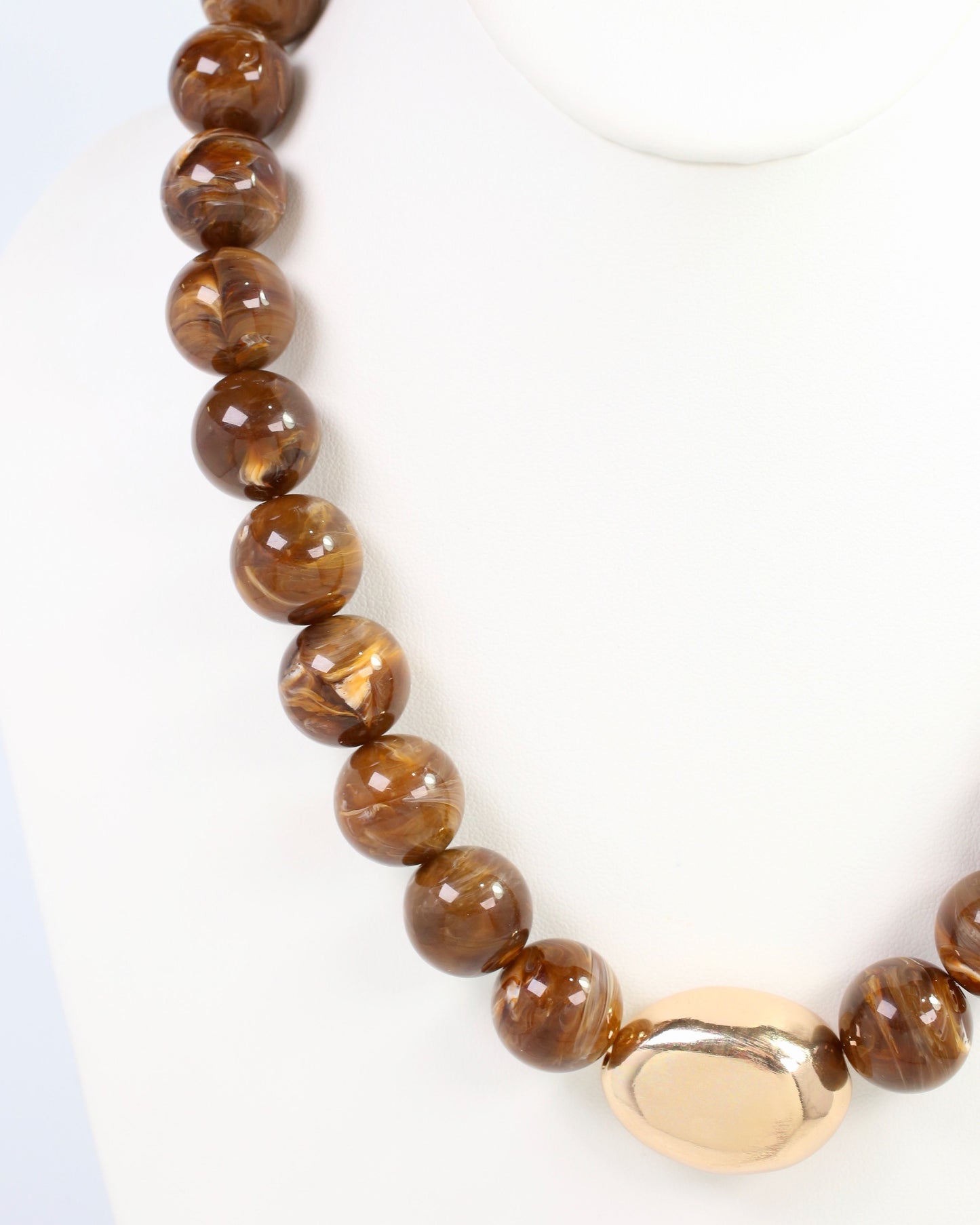 Brooklyn Bold Stone Necklace Brown