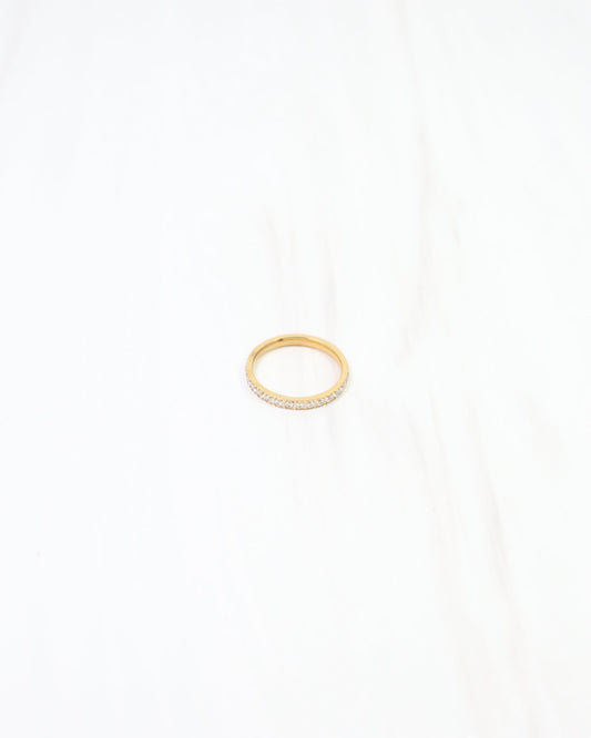 Roxanna CZ Lined Ring WP Gold