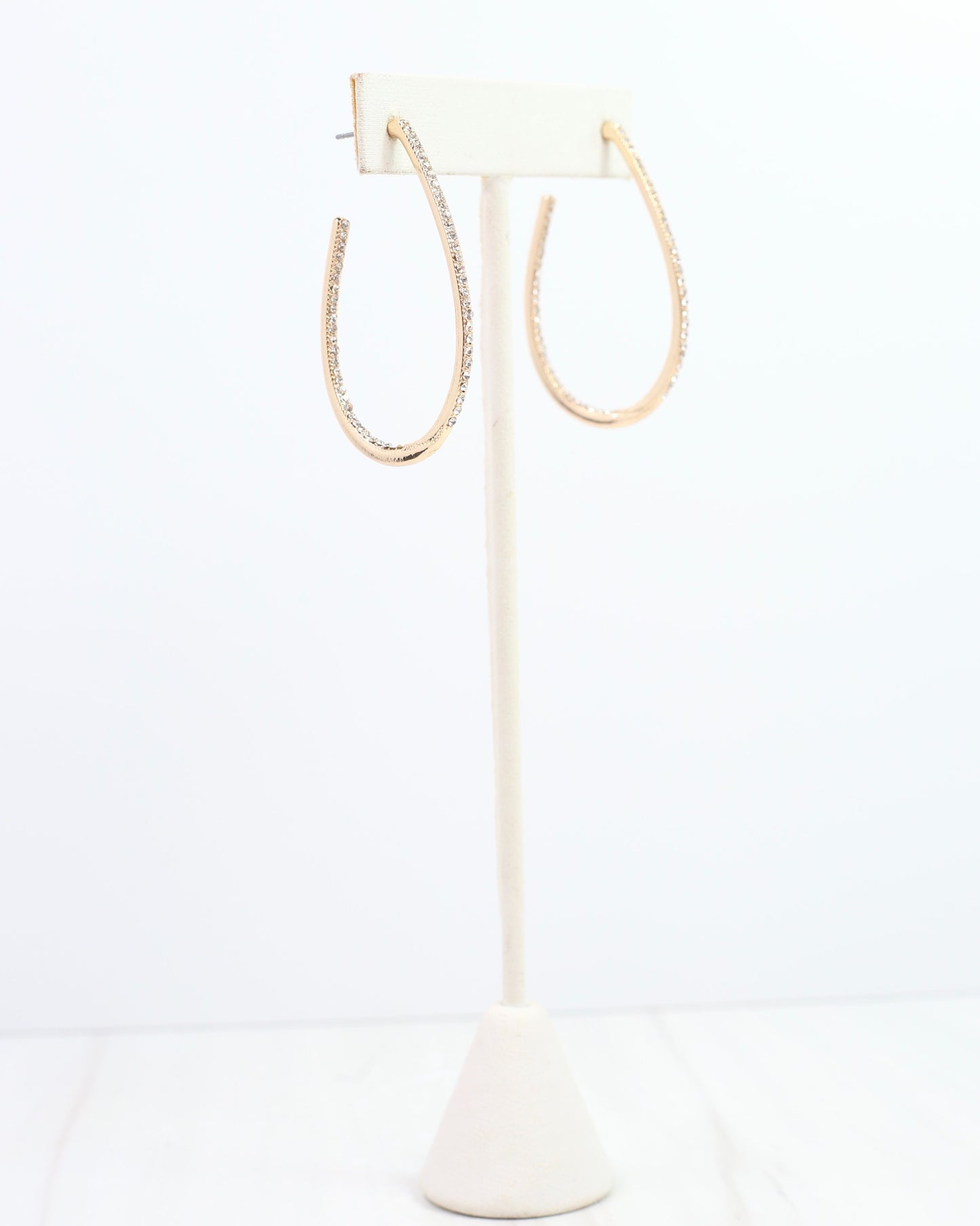 Bethie Crystal Oval Hoop Gold