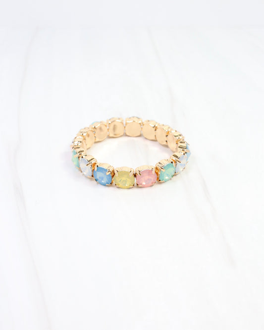 Harper Rhinestone Stretch Bracelet Pastel Multi