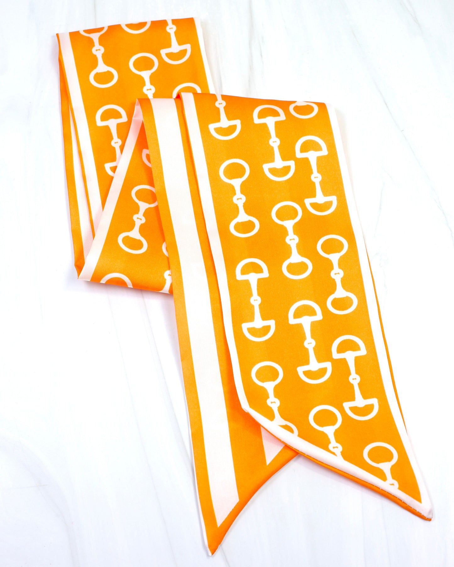 Ilene Reversible Skinny Scarf Orange White