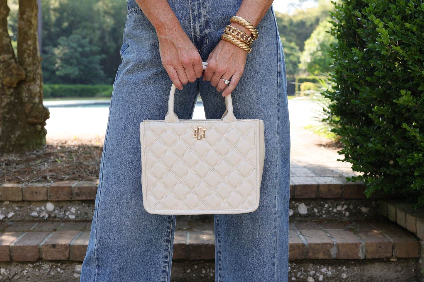 Ricky Mini Tote Cream Quilted DQ