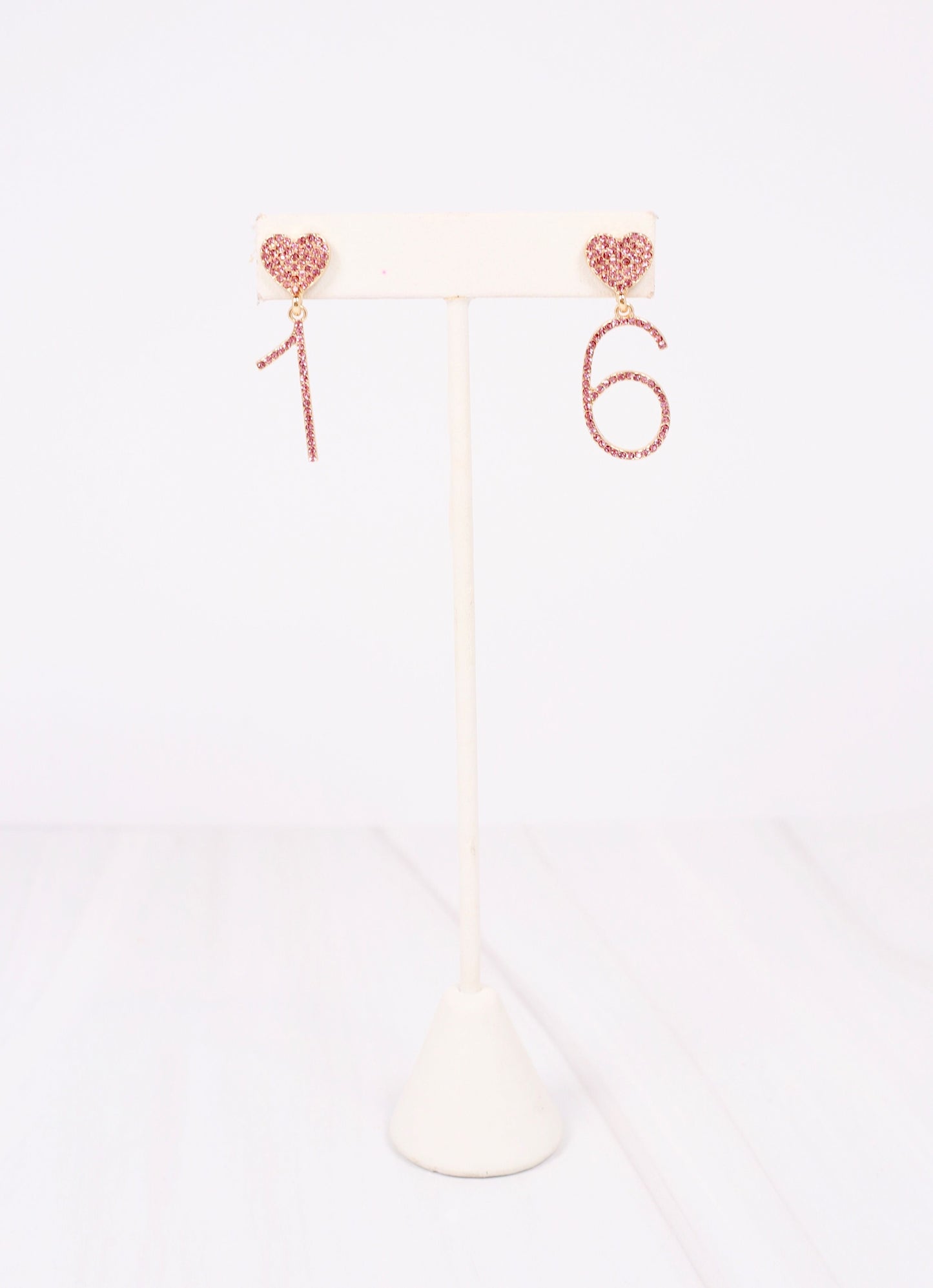 16 CZ Drop Earring Pink