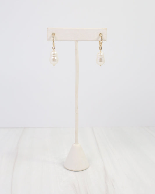 El Reno Baroque Pearl Hoop Earring Gold
