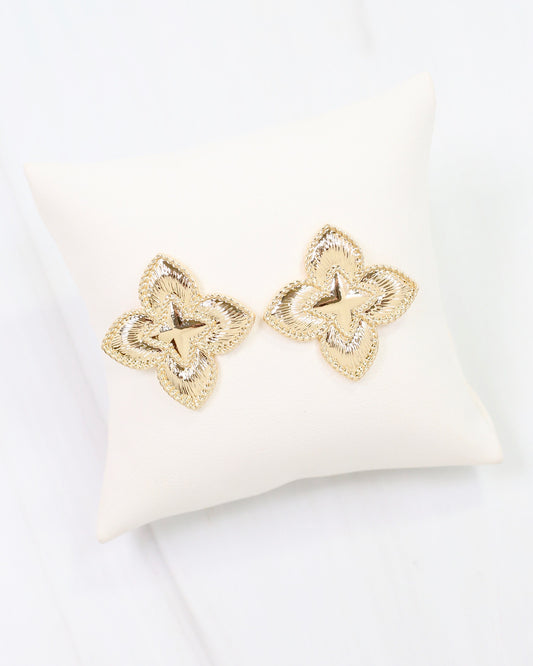 Eufaula Quatrefoil Post Earring Gold