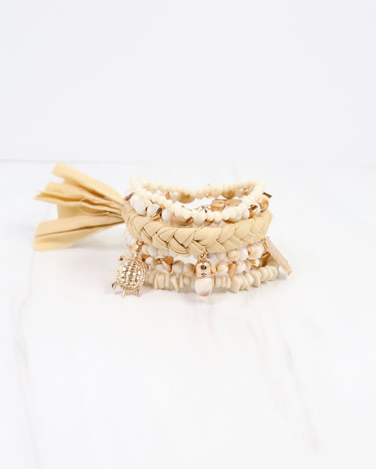 Tiffin Beaded Stretch Bracelet Natural