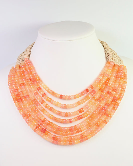 Ironwood Multi Layered Beaded Necklace Coral