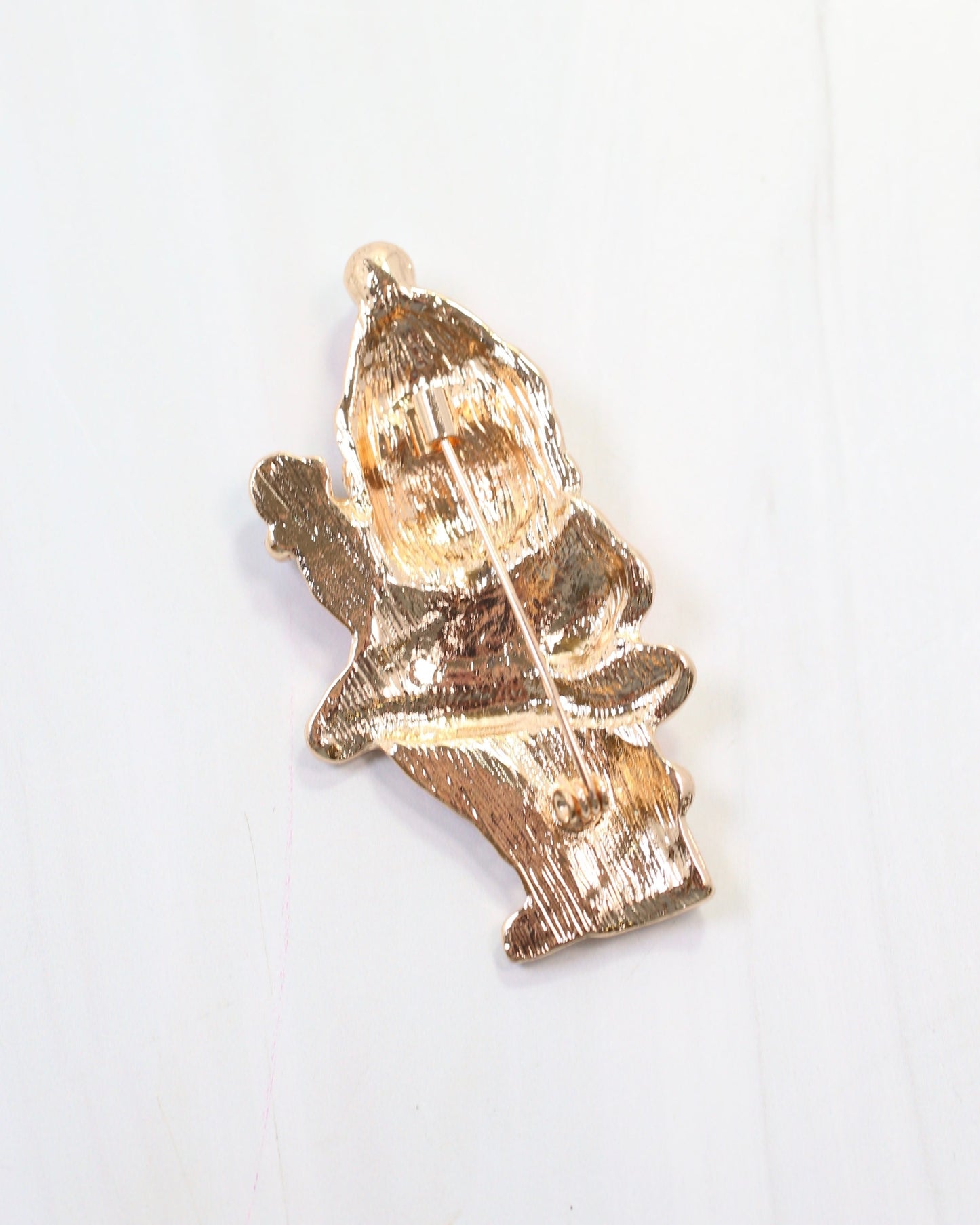 Winking Santa Brooch Pink