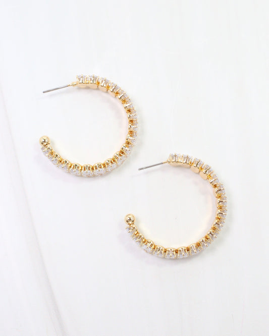 Holdenville Crystal Hoop Earring Gold