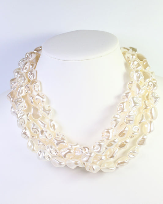 Hawthorne Layered Pearl Necklace Cream