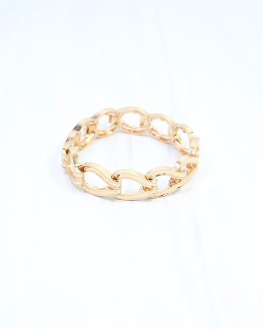 Naila Link Stretch Bracelet Worn Gold