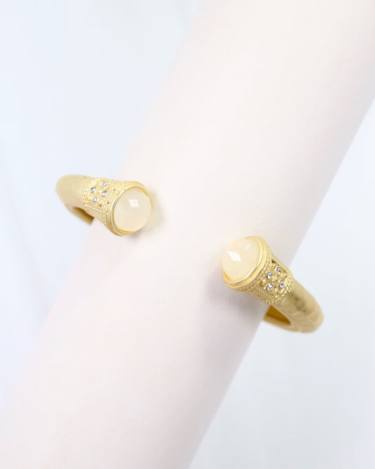 Colette Hammered Hinged Cuff Bracelet Opal