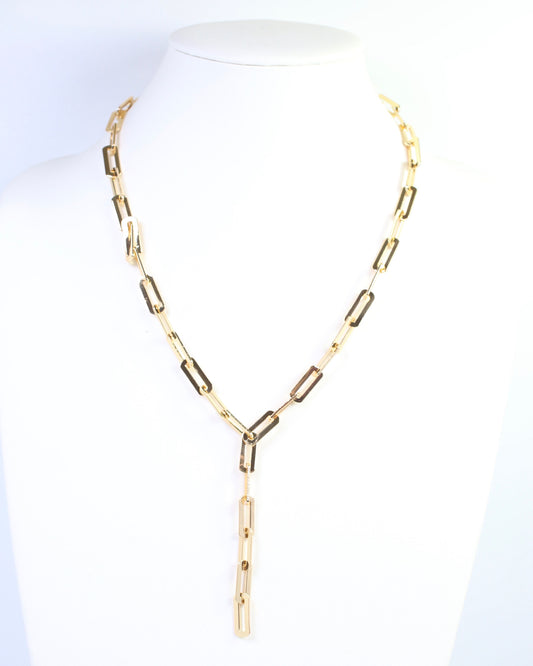 Clare Clip Link Y Necklace Gold
