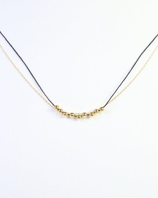 Odette Mini Cord Necklace Black
