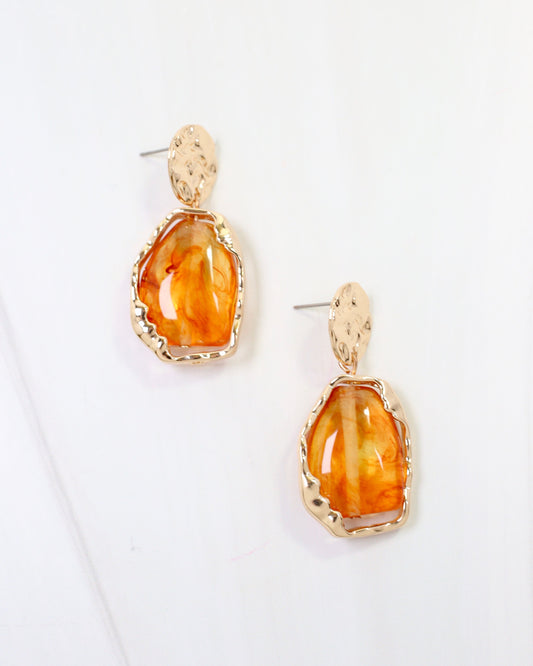 Plattsburgh Hammered Drop Earring Gold